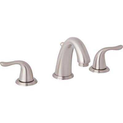 Home Impressions Brushed Nickel 2-Handle Lever 6 In. to 12 In. Widespread Bathroom Faucet with Pop-Up