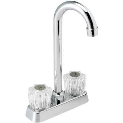 Home Impressions Polished Chrome Round Double Handle Bar Faucet